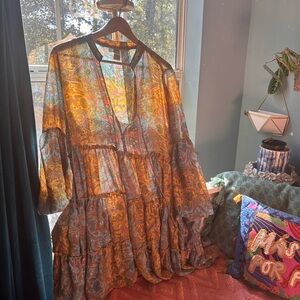 Bohemian Paisley Sheer Dress